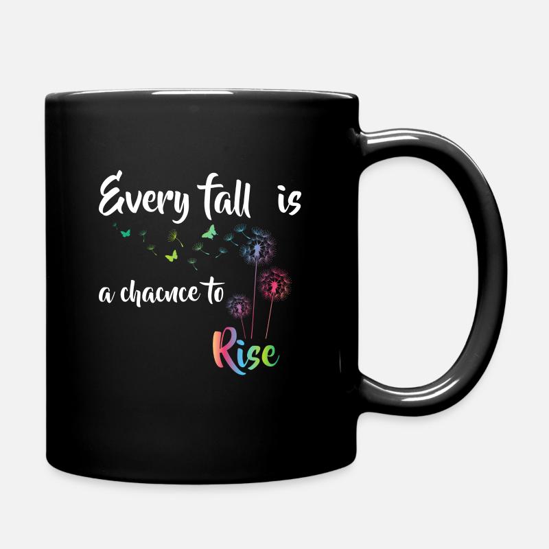 Pusteblume Blumenmotiv Glücksbringer - Tasse einfarbig - Schwarz