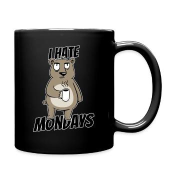 I hate Montage Bear Coffee Drink Brown Bear Fun - Full Colour Mug - black - Right