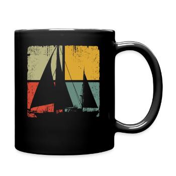 Sailing Vintage Sailboat - Tasse einfarbig - Schwarz - Rechts