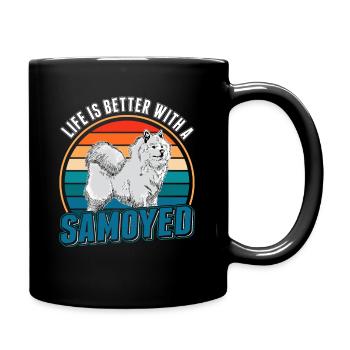 Life is better with a Samoyed Samojede Samojeden - Mug uni - noir - Droite