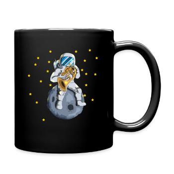 Astronaut Mond Universum Sterne Waldhorn Blasmusik - Tasse einfarbig - Schwarz - Rechts