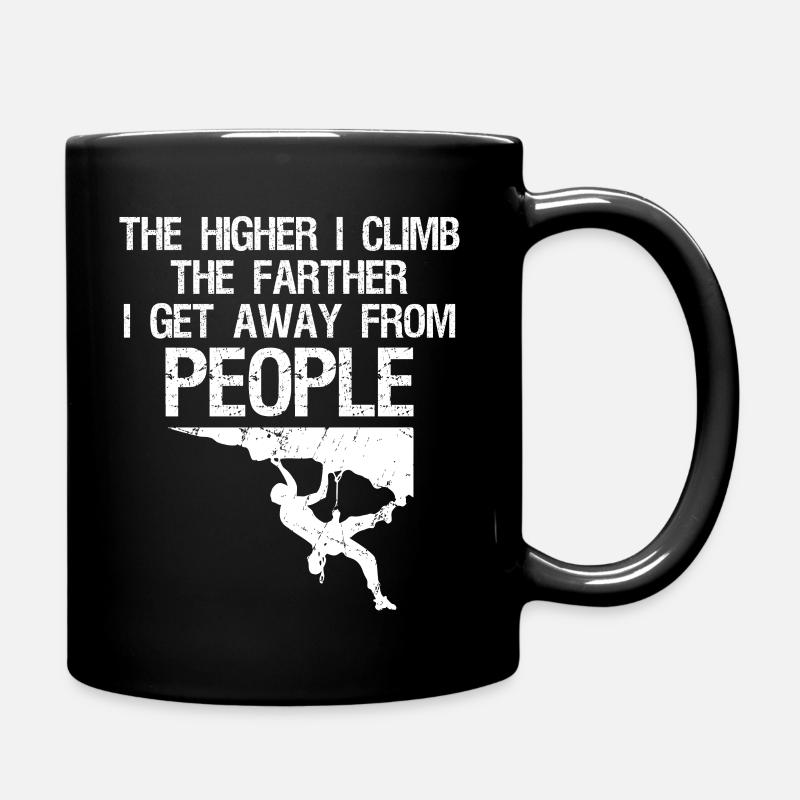Klettern Kletterer Bouldern Boulderer Free Solo - Tasse einfarbig - Schwarz