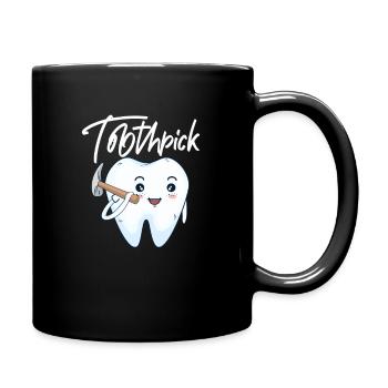 Zahnarzt Zahn Zahnärztin Dentist Zähne Geschenk - Tasse einfarbig - Schwarz - Rechts