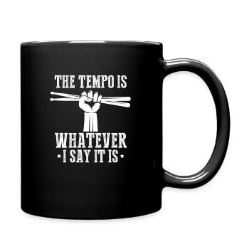 Schlagzeug Schlagzeuger Musiker Band Geschenk - Tasse einfarbig - Schwarz - Rechts