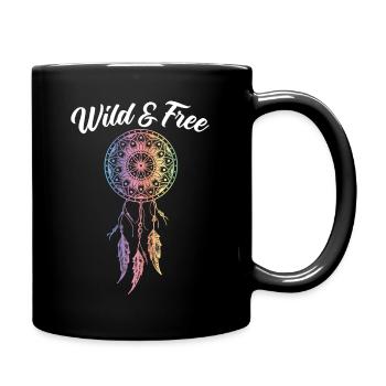 Wilde und freie indianische Ureinwohner - Tasse einfarbig - Schwarz - Rechts