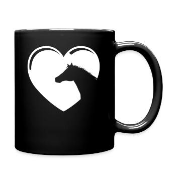 Riding Horse Silhouette in the Heart Horses - Full Colour Mug - black - Right