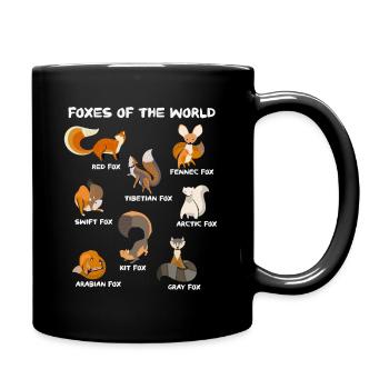 Foxes Of The World Cute Fox Animals Educational - Full Colour Mug - black - Right