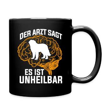 DerArzt sagt es ist unheilbar Hund - Tasse einfarbig - Schwarz - Rechts
