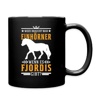 Fjordpferd Einhorn Norweger Fjord Pferd - Tasse einfarbig - Schwarz - Rechts