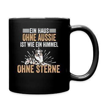 Hundeliebhaber Hund Aussie Australian Shepherd - Tasse einfarbig - Schwarz - Rechts