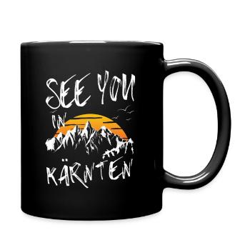 Carinthia Skiing Mountain Snowboarding Austria - Full Colour Mug - black - Right