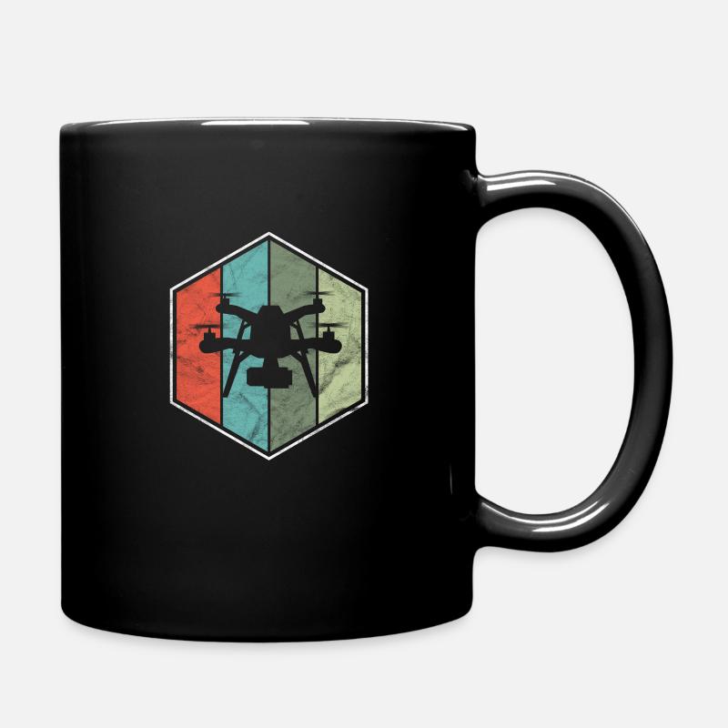 Drohne - Tasse einfarbig - Schwarz