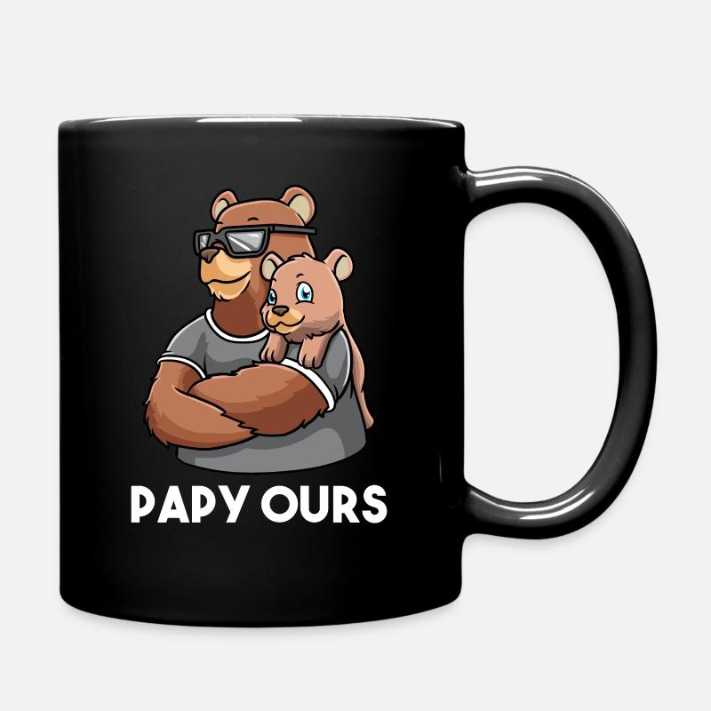 Grandfather Papou Papy Bear - Full Colour Mug - black