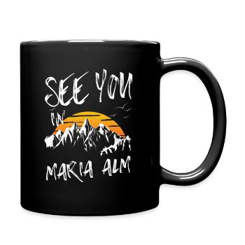 Maria Alm Skifahren Berg Snowboarden Österreich - Tasse einfarbig - Schwarz - Rechts