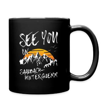 Saalbach-Hinterglemm Ski Snowboarden Österreich - Tasse einfarbig - Schwarz - Rechts