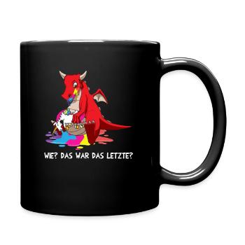 Dragons comme le dernier dragon mange la licorne - Mug uni - noir - Droite