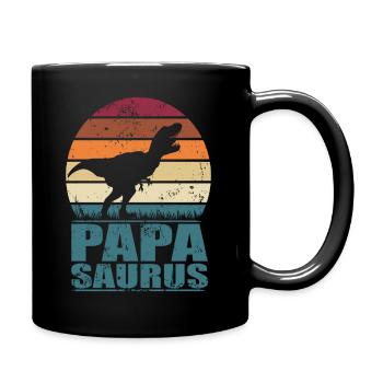 Papasaurus Dino Familles Père dinosaure papa - Mug uni - noir - Droite
