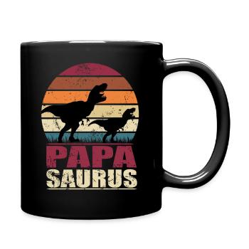 Papasaurus Rex Dinosaur Family Dino Father - Full Colour Mug - black - Right