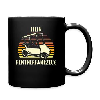 Mein Rentnerfahrzeug Golf Caddy Golfplatz Rente - Tasse einfarbig - Schwarz - Rechts
