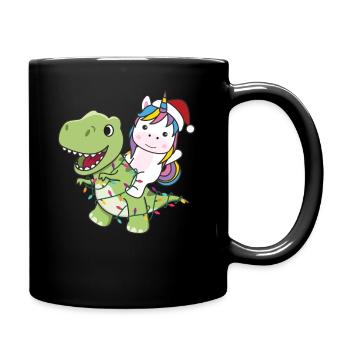 Dinosaures Licorne d’hiver T-Rex Dino - Mug uni - noir - Droite