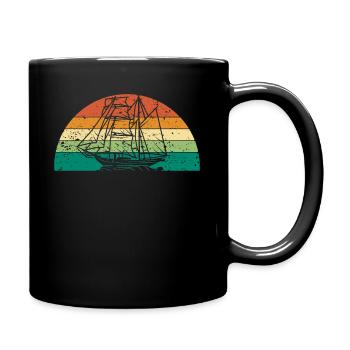 Retro Boot Captain Kapitän - Tasse einfarbig - Schwarz - Rechts