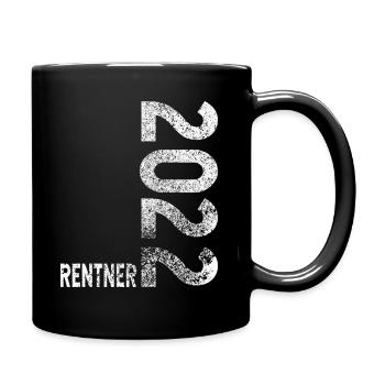 Rentner 2022 Geschenk Abschied - Tasse einfarbig - Schwarz - Rechts