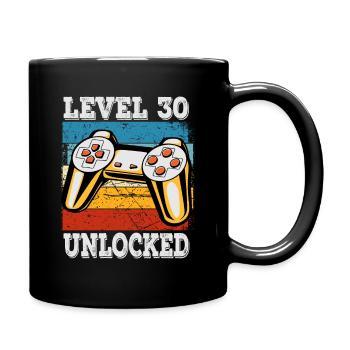 Men's Level 30 Unlocked Birthday Shirt Gamer - Full Colour Mug - black - Right