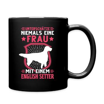 English Setter Frau Englischer Setter - Tasse einfarbig - Schwarz - Rechts