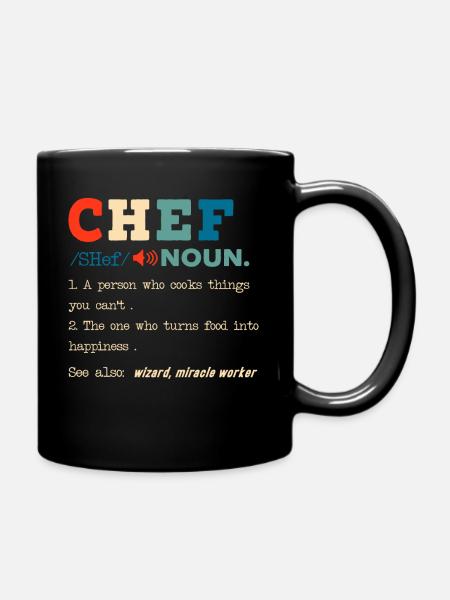 Funny Chef Description Culinary Cooking Baking - Full Colour Mug - black