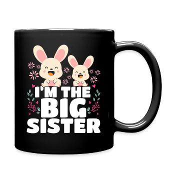 I am big sister Big Sis - Full Colour Mug - black - Right