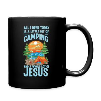 Jesus Coffee & Tente de camping - Mug uni - noir - Droite