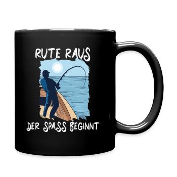 Angeler Angeln Fischerin Fischen Angler Sprüche - Tasse einfarbig - Schwarz - Rechts