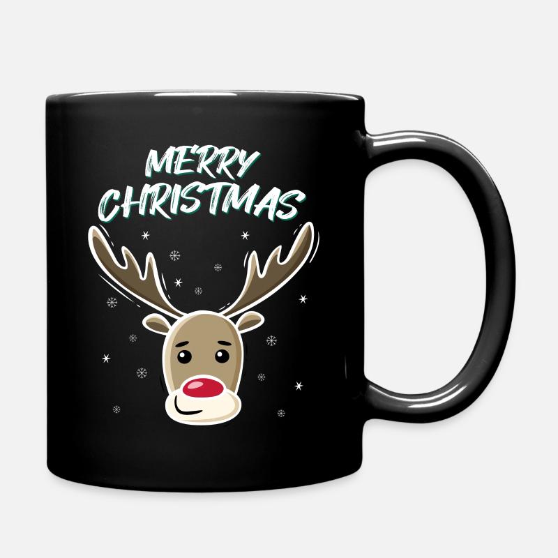 Christmas Deer Reindeer Christmas Gift Idea - Full Colour Mug - black