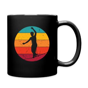 Slackline Slacklining Balance in Sunlight - Full Colour Mug - black - Right