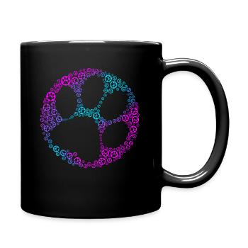 Paw print With many paw prints - Full Colour Mug - black - Right