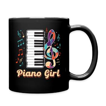 Piano Girl Pianist Keyboard Instrument Musician - Tasse einfarbig - Schwarz - Rechts