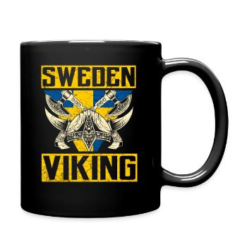 Schweden Wikinger - Tasse einfarbig - Schwarz - Rechts