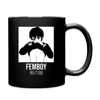 Femboy Japanese Anime Boy Gay Pride Crossdressing - Tasse einfarbig - Schwarz - Rechts