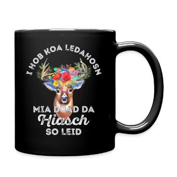I hob koa Ledahosn Lederhose Hirsch -dunkle Shirts - Tasse einfarbig - Schwarz - Rechts