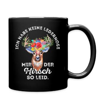 Ich habe keine Lederhose Hirsch - dunkle Shirts - Tasse einfarbig - Schwarz - Rechts