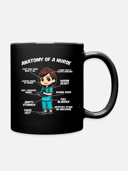 Anatomy of a nurse - Full Colour Mug - black