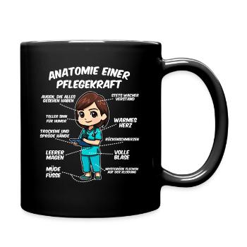 Anatomie einer Pflegekraft - Tasse einfarbig - Schwarz - Rechts