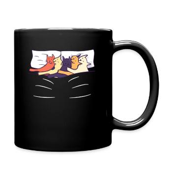Pyjamas Cats Sleep shirt Nightgown - Full Colour Mug - black - Right