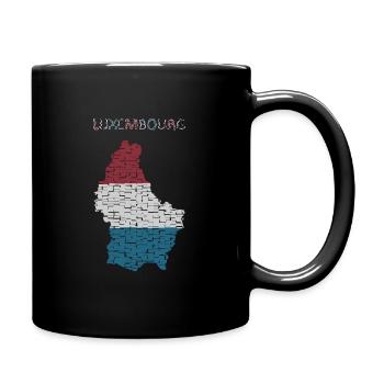 Luxembourg Map Flag - Full Colour Mug - black - Right