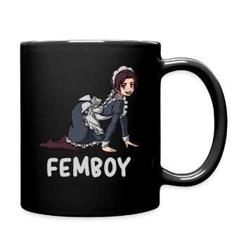 Femboy Maid Anime Boy Aesthetic Crossdressing - Tasse einfarbig - Schwarz - Rechts