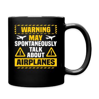 Airplanes Funny Pilot - Full Colour Mug - black - Right