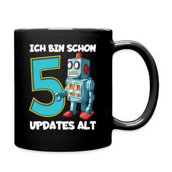 5 Jahre Roboter Jungen 5. Geburtstag - Tasse einfarbig - Schwarz - Rechts