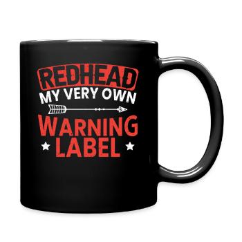 Roux Mon propre avertissement Étiquette Cheveux roux irlandais - Mug uni - noir - Droite