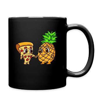 Pizza ANanas Hawaii dear friends - Full Colour Mug - black - Right