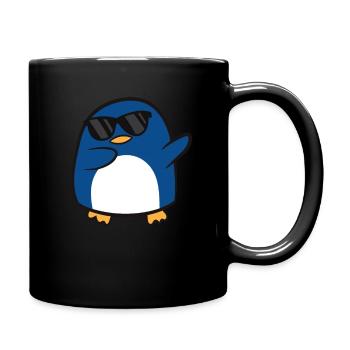 Lustiger Pinguin-Liebhaber tupfender Pinguin - Tasse einfarbig - Schwarz - Rechts